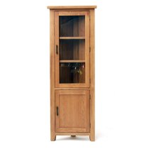 Hampshire Wooden Corner Display Cabinet In Oak