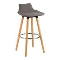 Porrima Grey Fabric Seat Bar Stools In Pair