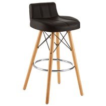 Porrima Black Faux Leather Effect Bar Stools In Pair