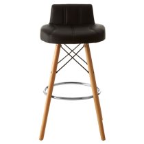 Porrima Black Faux Leather Effect Bar Stools In Pair