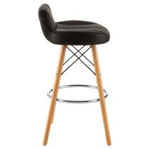 Porrima Black Faux Leather Effect Bar Stools In Pair