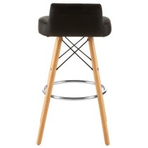 Porrima Black Faux Leather Effect Bar Stools In Pair