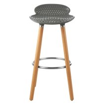 Porrima Matte Grey Plastic Seat Bar Stools In Pair