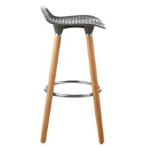 Porrima Matte Grey Plastic Seat Bar Stools In Pair