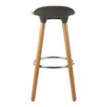 Porrima Matte Grey Plastic Seat Bar Stools In Pair