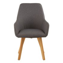 Porrima Fabric Upholstered Leisure Bedroom Chair In Grey