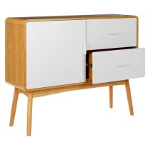 Maloga Wooden Sideboard With 1 Door 2 Drawers In White And Oak