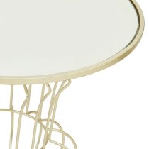 Xuange White Mirrored Glass Side Table With Light Gold Frame