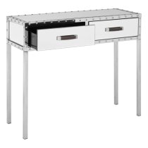 Rivota Mirrored Glass Console Table With 2 Drawers In Silver