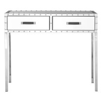 Rivota Mirrored Glass Console Table With 2 Drawers In Silver