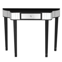 Clavona Mirrored Glass Console Table In Clear And Black