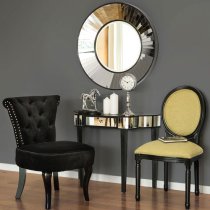 Clavona Mirrored Glass Console Table In Clear And Black