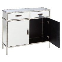 Rivota Mirrored Glass Sideboard With 2 Door 2 Drawer In Silver