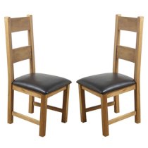 Hampshire Oak Dining Chairs With Padded Seat In A Pair