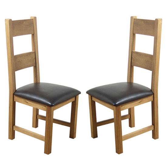 Hampshire Oak Dining Chairs With Padded Seat In A Pair