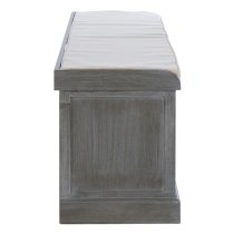 Heritox Wooden 3 Drawers Hallway Storage Bench In Slate Grey