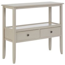 Heritox Wooden 2 Drawers Console Table In Grey