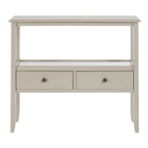 Heritox Wooden 2 Drawers Console Table In Grey