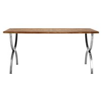 Greytok Wooden Dining Table With Steel Legs In Natural