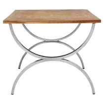 Greytok Wooden Dining Table With Steel Legs In Natural