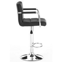 Stocam Black Faux Leather Bar Chairs With Chrome Base In A Pair