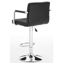 Stocam Black Faux Leather Bar Chairs With Chrome Base In A Pair