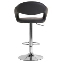 Talore Grey Faux Leather Bar Chairs With Chrome Base In A Pair