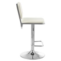 Porrima White Leather Seat And Chrome Base Bar Stool