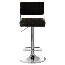 Porrima Channel Design Leather Seat Bar Stool In Black