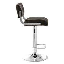 Porrima Channel Design Leather Seat Bar Stool In Black