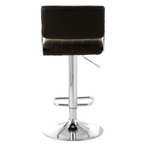 Porrima Channel Design Leather Seat Bar Stool In Black