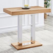 Caprice Small Oak Effect Bar Table With 4 Coco White Stools