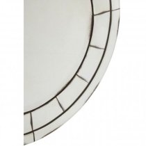 Raze Round Mosaic Effect Wall Mirror In Antique Silver Frame