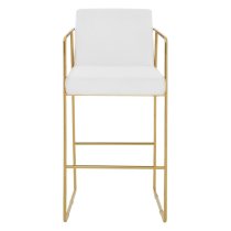 Markeb Mink Velvet Bar Stool With Gold Stainless Steel Frame