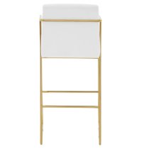 Markeb Mink Velvet Bar Stool With Gold Stainless Steel Frame