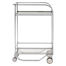 Markeb Clear Glass Shelves Drinks Trolley With Silver Frame