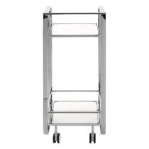 Markeb Clear Glass Shelves Drinks Trolley With Silver Frame