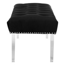 Clarox Upholstered Velvet Dining Bench In Black