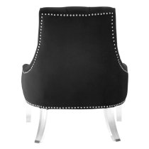 Clarox Button Tufted Fabric Accent Chair In Black