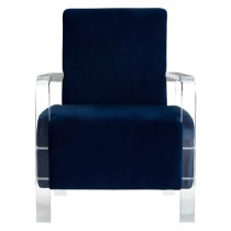 Clarox Upholstered Velvet Accent Chair In Blue