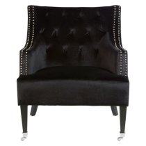 Darligo Upholstered Velvet Armchair In Black