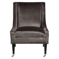 Dowten Upholstered Velvet Accent Chair In Grey