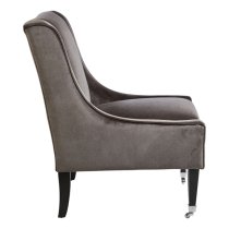 Dowten Upholstered Velvet Accent Chair In Grey