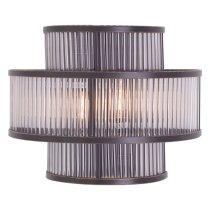 Salas Ribbed Pattern 3 Tier Wall Light In Black