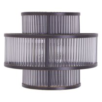 Salas Ribbed Pattern 3 Tier Wall Light In Black