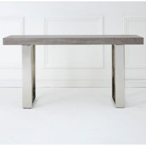 Ulmos Wooden Console Table With U-Shaped Base In Grey