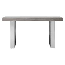 Ulmos Wooden Console Table With U-Shaped Base In Grey