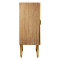 Modeco Wooden Bar Storage Cabinet With Gold Frame In Natural