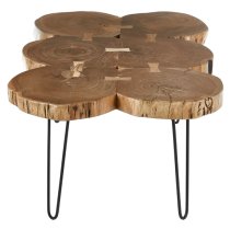 Santorini Wooden Coffee Table With Black Metal Legs In Brown