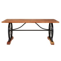 Santorini Rectangular Acacia Wooden Dining Table In Natural